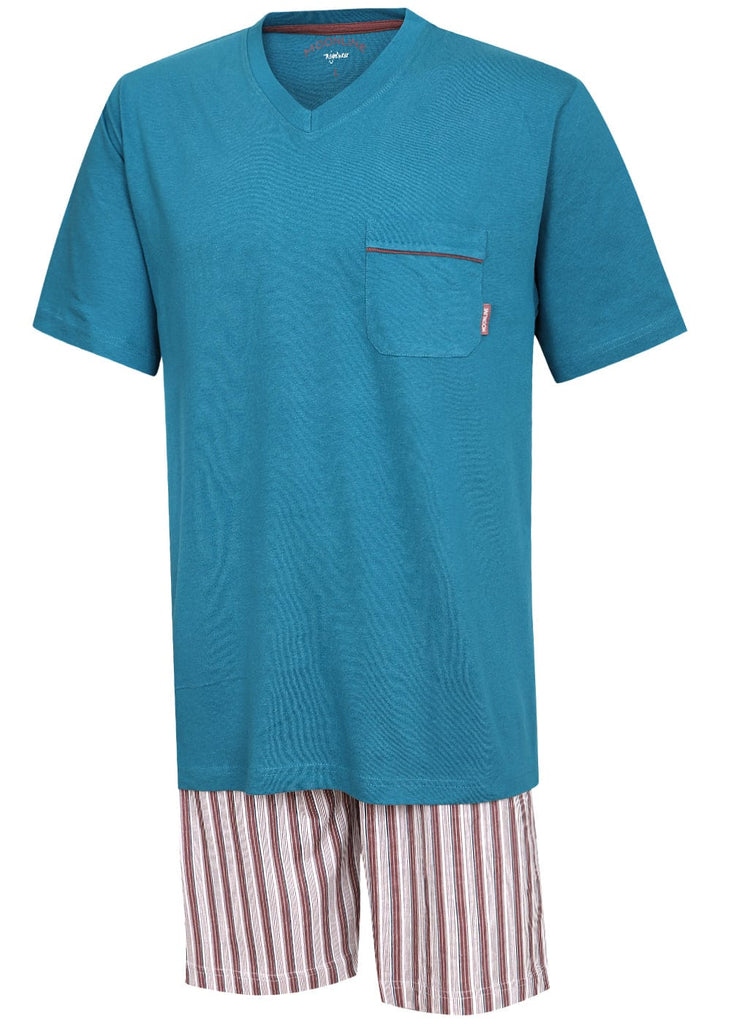 Moonline Nightwear Schlafanzug Herren M / petrol Herren Schlafanzug kurz - 100% Baumwolle