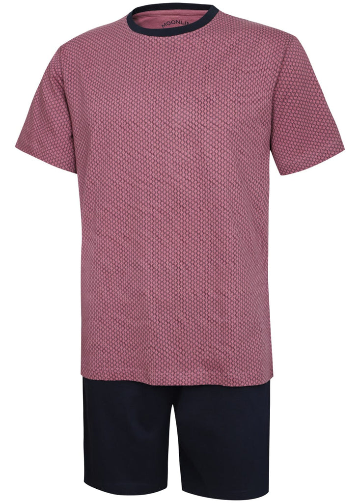 Moonline Nightwear Schlafanzug Herren M / rot Herren Schlafanzug kurz - 100% Baumwolle