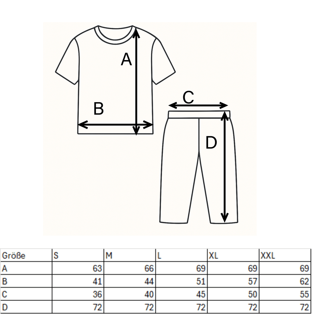 Damen Pyjama Set – Roter 2 - teilig Schlafanzug mit Print & 3/4 Hose - KB Socken