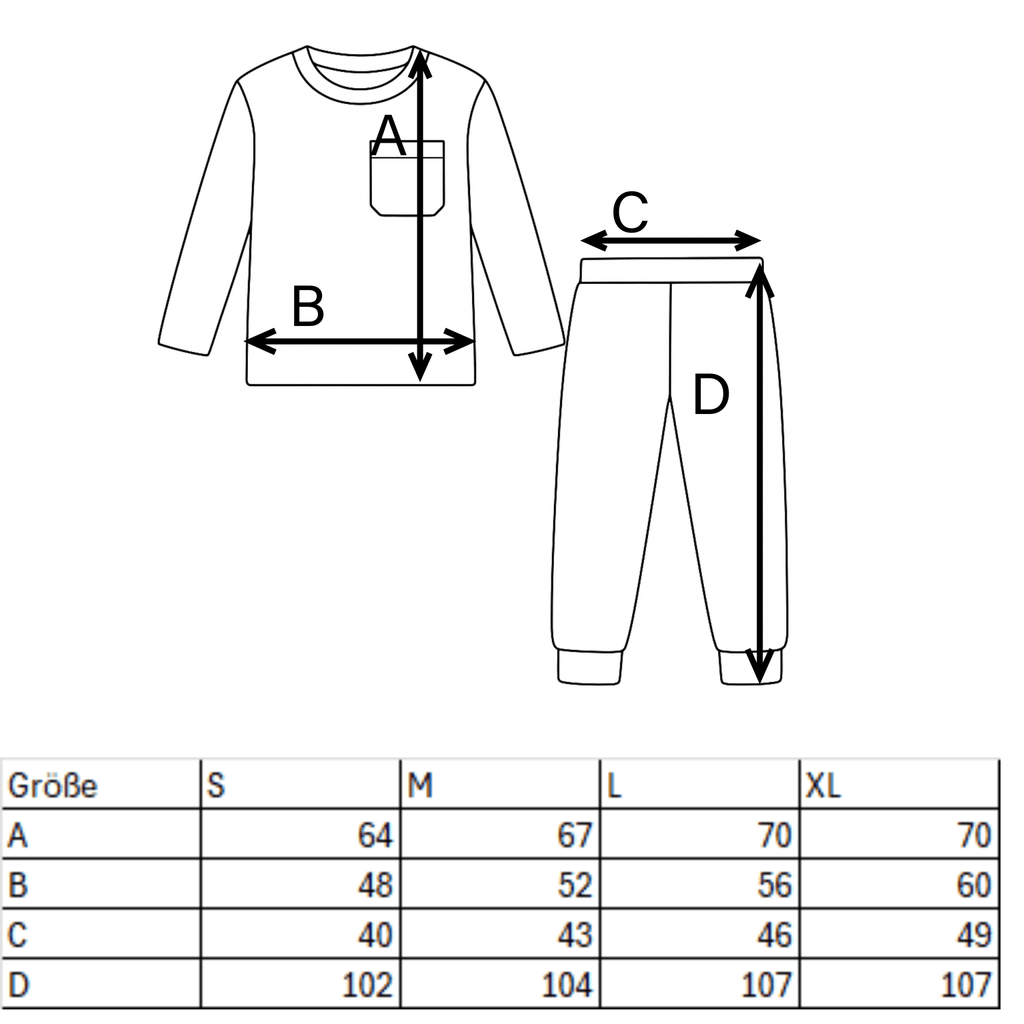 Damen Schlafanzug langarm – Streifen Oberteil & einfarbige Hose, bequem & weich - KB Socken