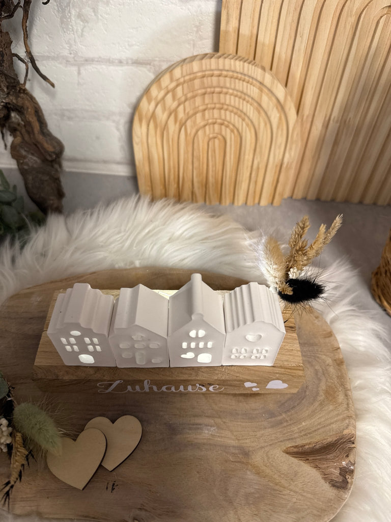 Deko Grachtenhäuserliebe - weiß - Handgemacht - KB Socken