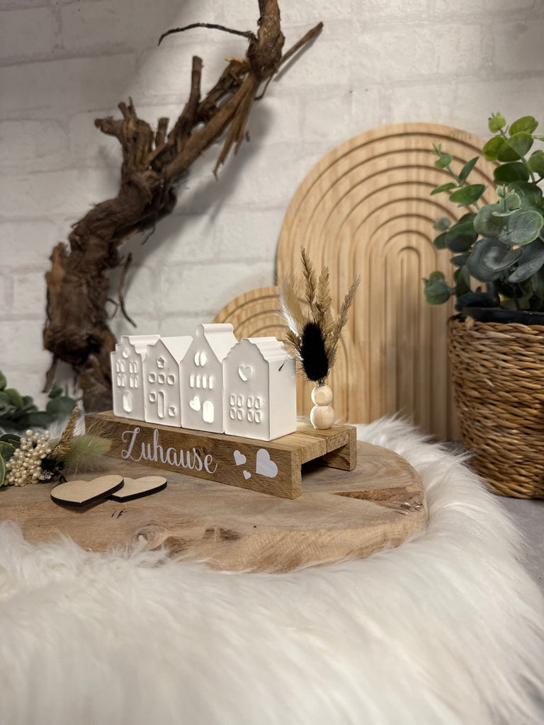 Deko Grachtenhäuserliebe - weiß - Handgemacht - KB Socken