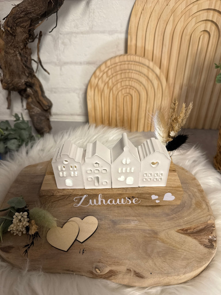 Deko Grachtenhäuserliebe - weiß - Handgemacht - KB Socken