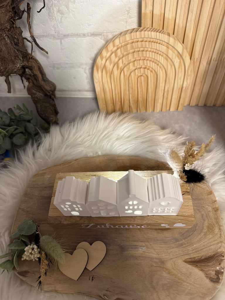 Deko Grachtenhäuserliebe - weiß - Handgemacht - KB Socken