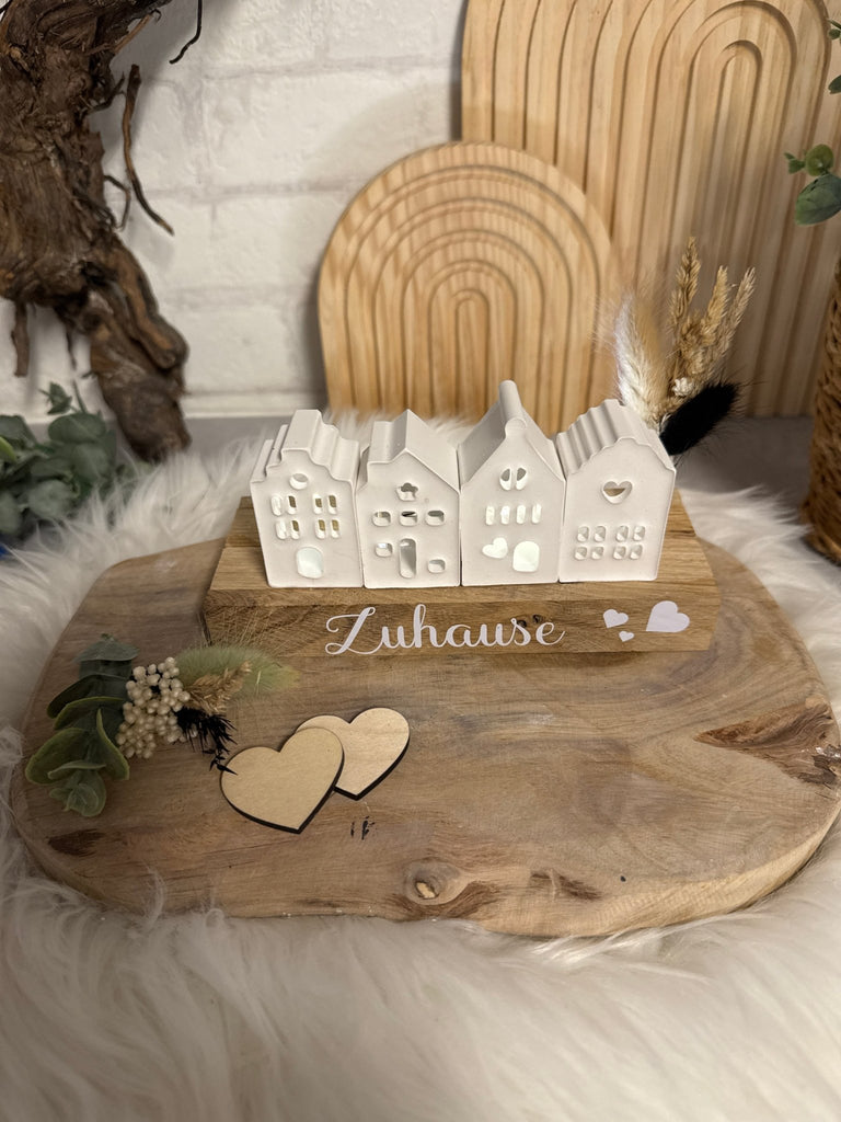 Deko Grachtenhäuserliebe - weiß - Handgemacht - KB Socken