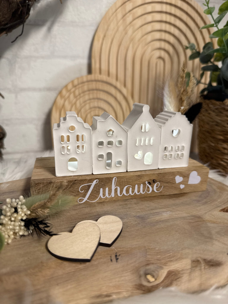 Deko Grachtenhäuserliebe - weiß - Handgemacht - KB Socken