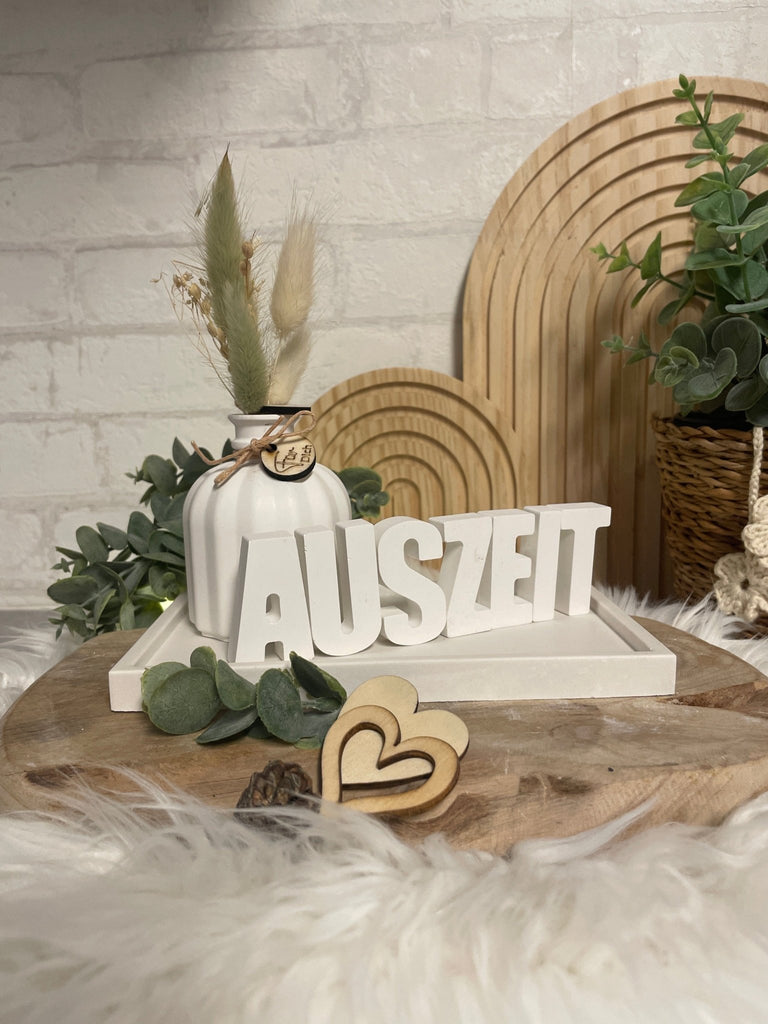 Deko - Set mit Vase, Trockenblumen & „Home“ - Schriftzug – Geschenkidee - KB Socken