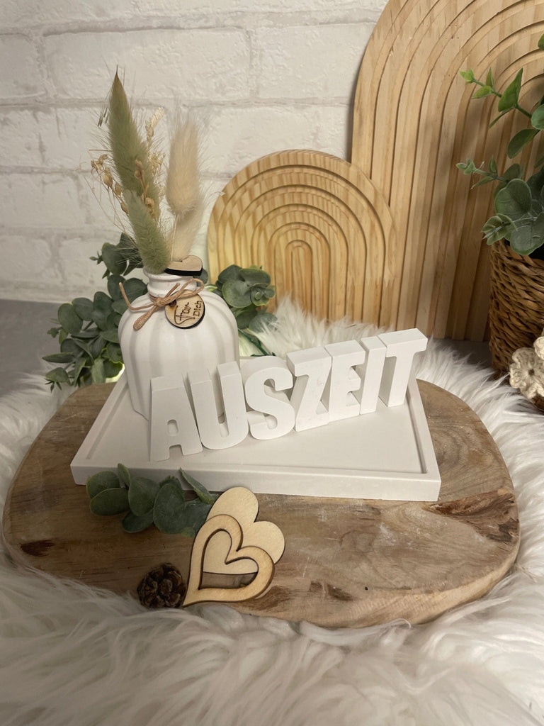 Deko - Set mit Vase, Trockenblumen & „Home“ - Schriftzug – Geschenkidee - KB Socken