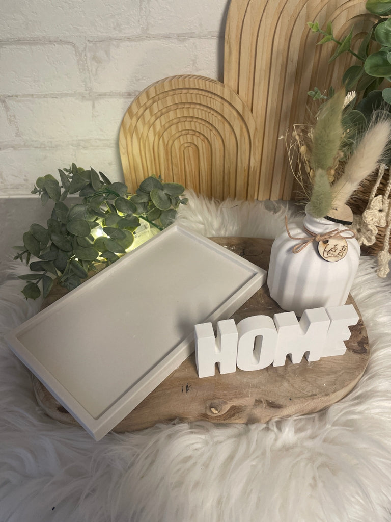 Deko - Set mit Vase, Trockenblumen & „Home“ - Schriftzug – Geschenkidee - KB Socken