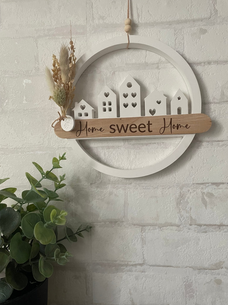 Häuserloop Skandi Deko – Türkranz aus Keraflott, Handmade Geschenk - KB Socken