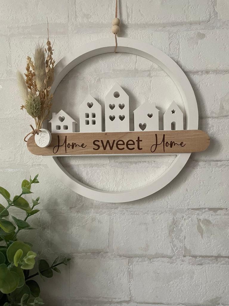 Häuserloop Skandi Deko – Türkranz aus Keraflott, Handmade Geschenk - KB Socken