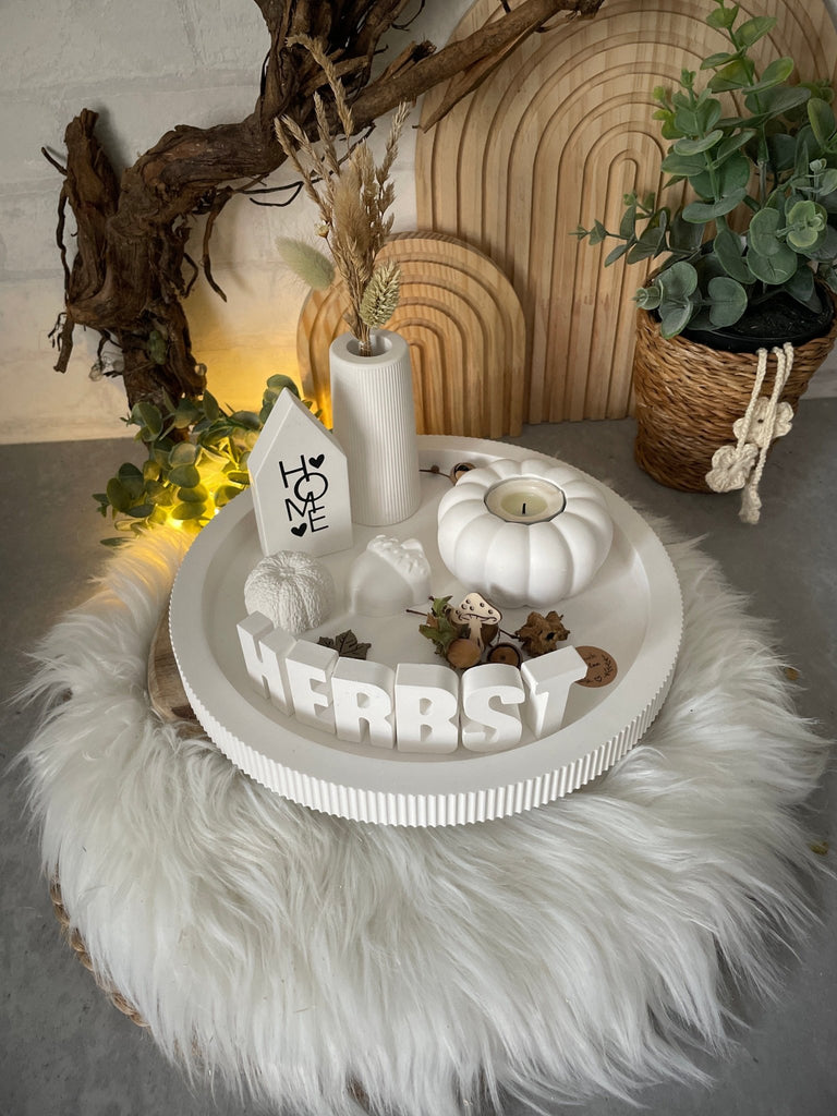 Herbst Deko Set mit Kürbis, Vase & Trockenblumen – Handmade Geschenk