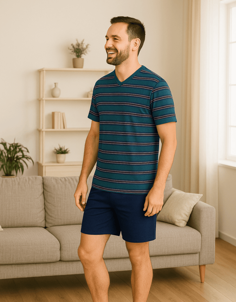 Herren Schlafanzug 100% Baumwolle Kurzarm - KB Socken