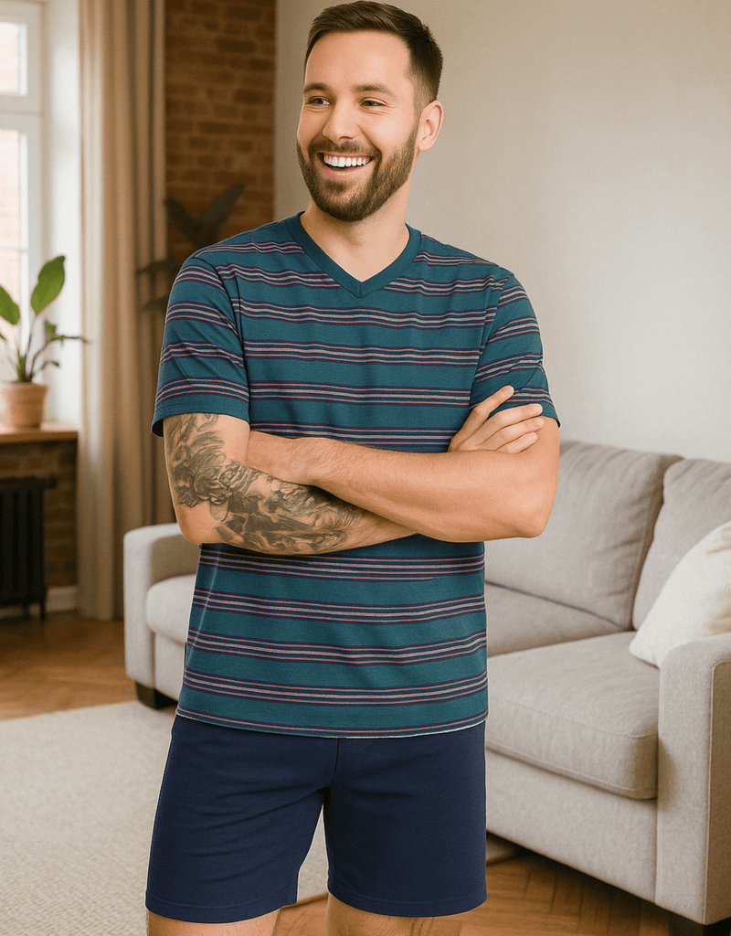 Herren Schlafanzug 100% Baumwolle Kurzarm - KB Socken