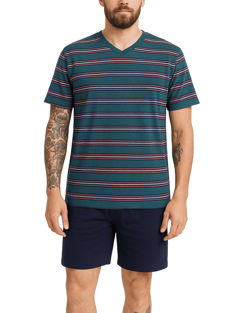 Herren Schlafanzug 100% Baumwolle Kurzarm - KB Socken