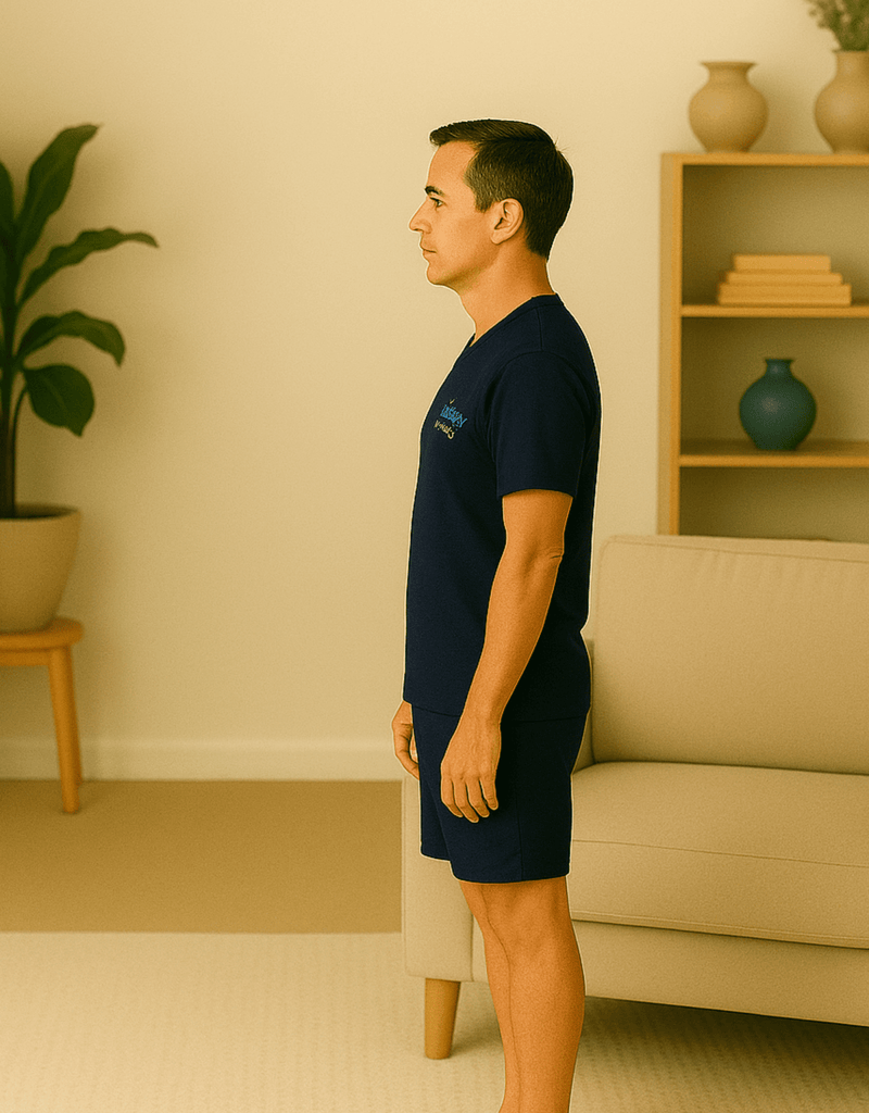 Herren Schlafanzug kurz – dunkelblau, 100 % Baumwolle, Modell Malo - KB Socken