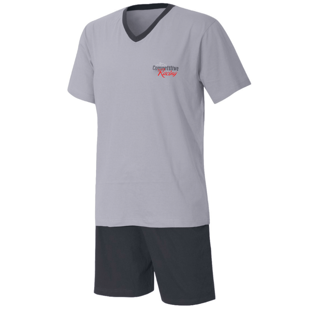 Herren Schlafanzug kurz – grau, 100 % Baumwolle | Modell Malo - KB Socken