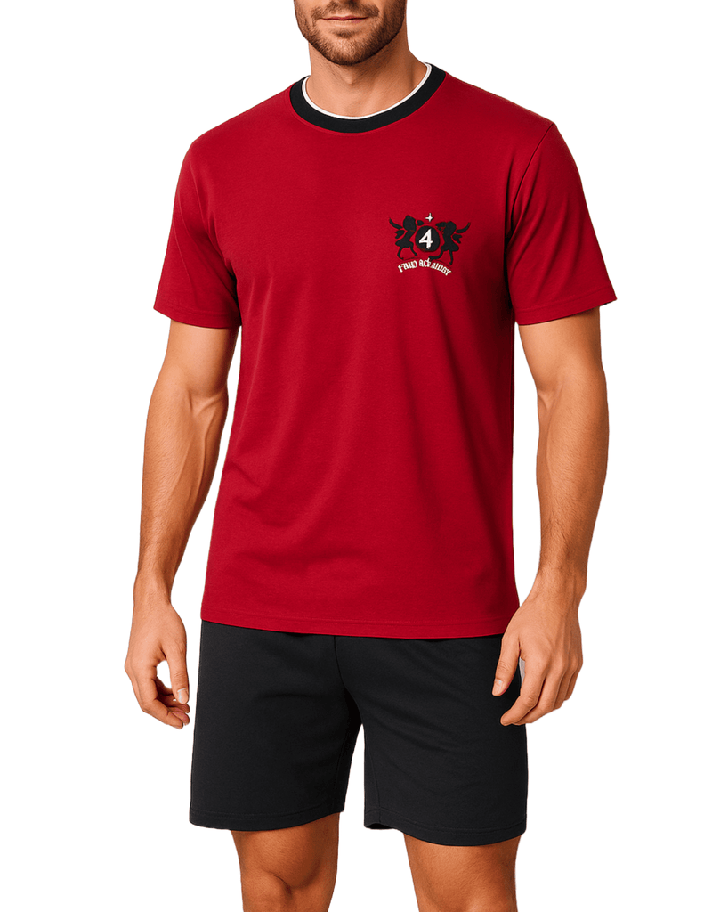 Herren Schlafanzug kurz rot – 100 % Baumwolle | KB Socken - KB Socken