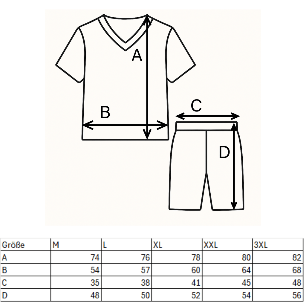 Herren Schlafanzug Kurzarm – Pyjama aus 100 % Baumwolle, bequem - KB Socken