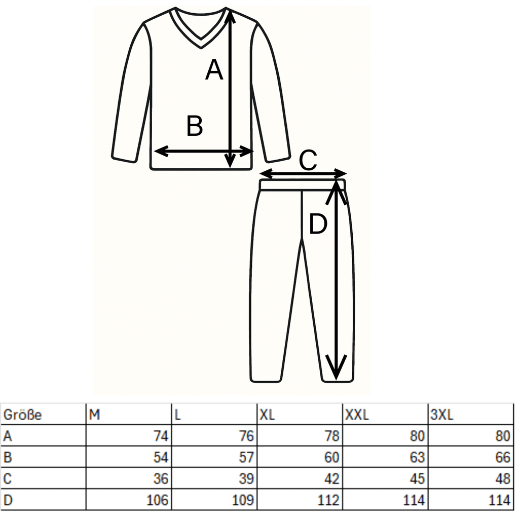 Herren Schlafanzug lang – 100 % Baumwolle, bequem & sportlich (Modell Aviano grau) - KB Socken