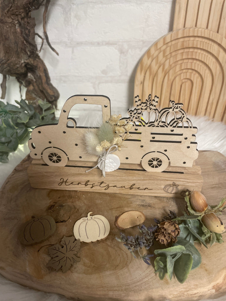 KB Deko Herbstdeko, Truck, Personalisierter Herbst Truck mit Kürbissen, LKWs, Geschenkidee, Mitbringsel, Kleinigkeit, Geschenk, Holz Deko