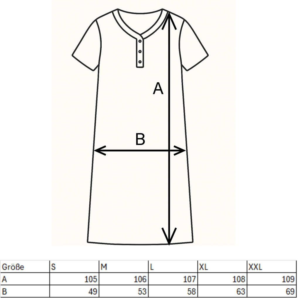 KB Schlafanzug Damen KB Nachthemd Damen 100% Baumwolle