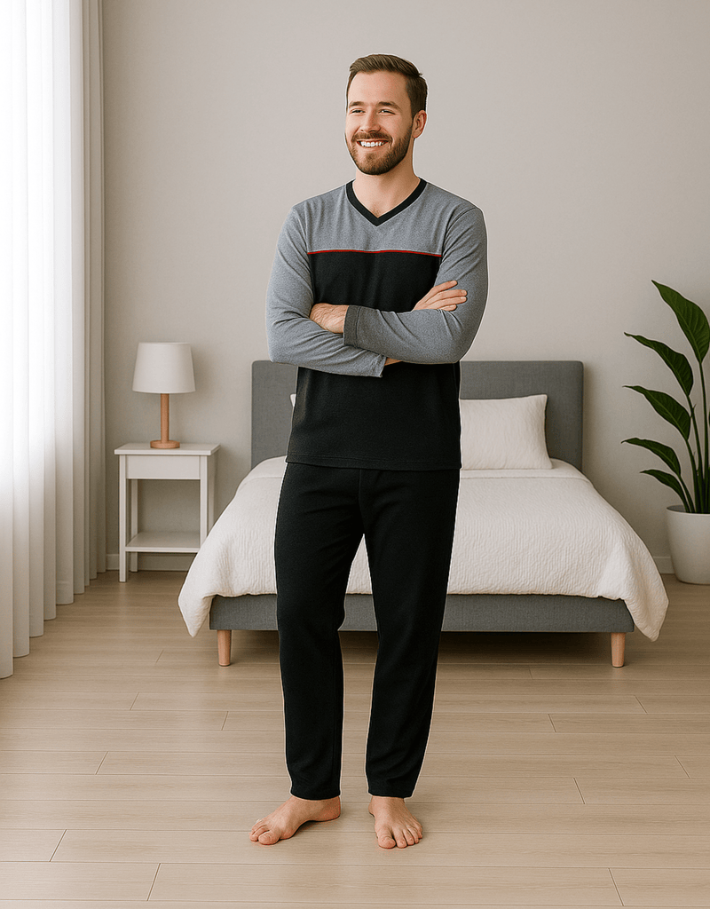 KB Schlafanzug Herren Herren Schlafanzug lang  100% Baumwolle