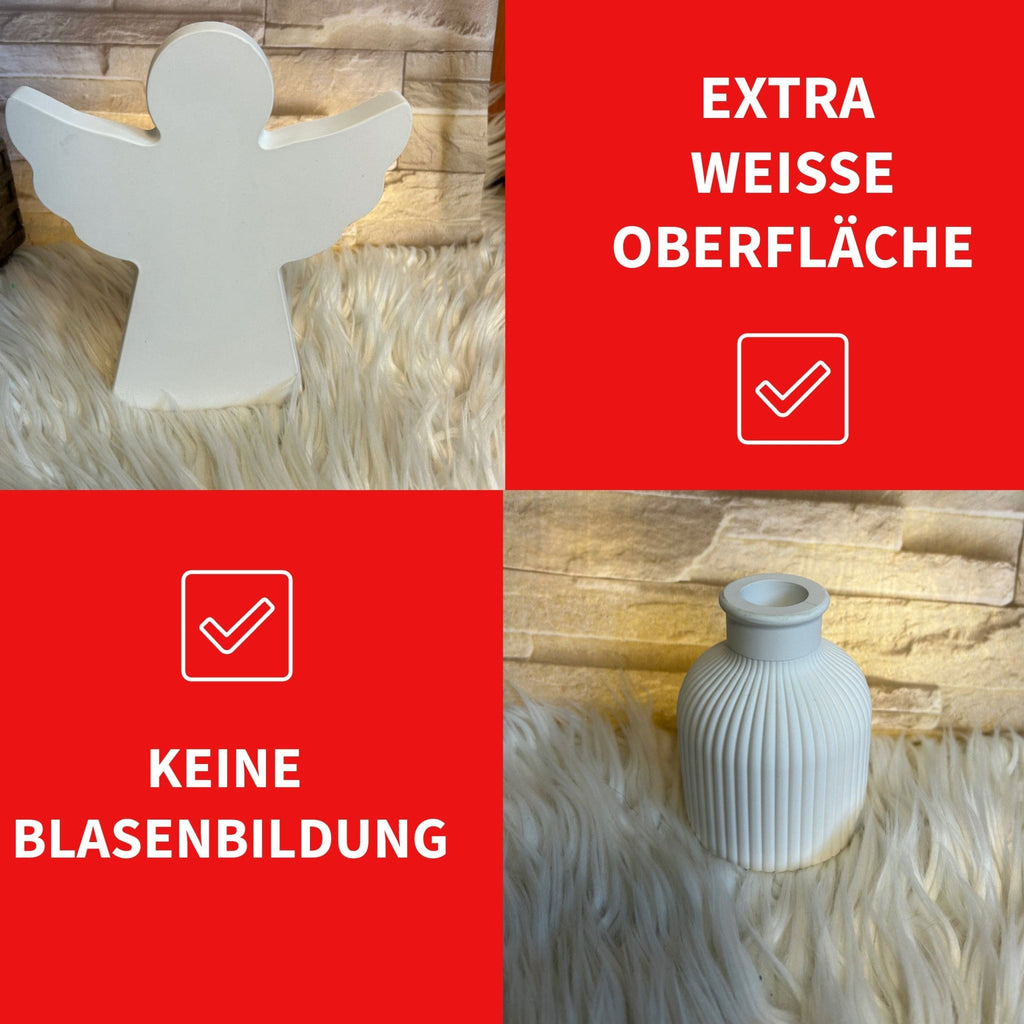 KERAflott Reliefgießpulver weiß 2 x 5 kg Sack mit Gipsbecher - KB Socken