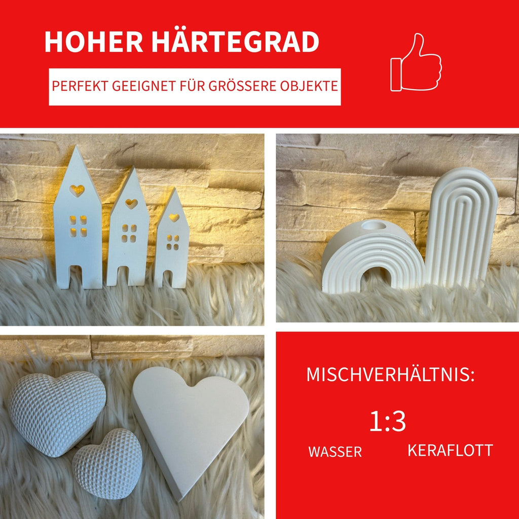 KERAflott Reliefgießpulver weiß 2 x 5 kg Sack mit Gipsbecher - KB Socken