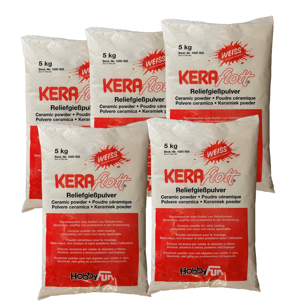 KERAflott Reliefgießpulver weiß 5 x 5 kg Sack - KB Socken