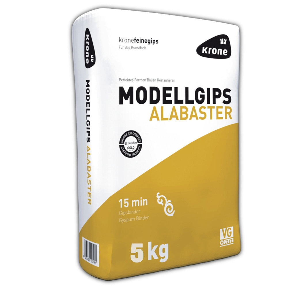 Krone Alabaster Gips 5 kg – Feiner Modellgips für Gießformen & Basteln - KB Socken