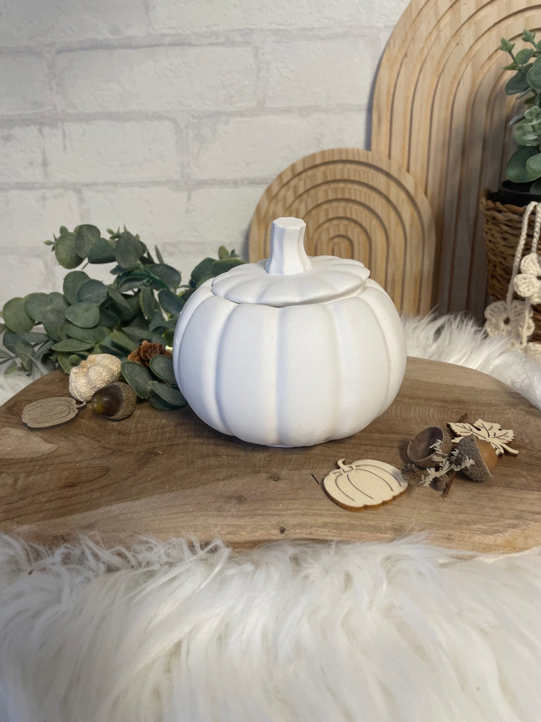 Kürbis Dose mit Trockenblumen – Herbstdeko für Tisch & Regal - KB Socken