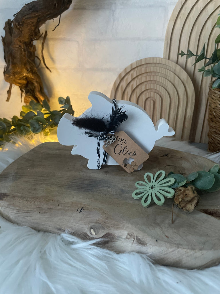 Personalisiertes Glücksschwein aus Keraflott – Viel Glück & Happy New Year - KB Socken