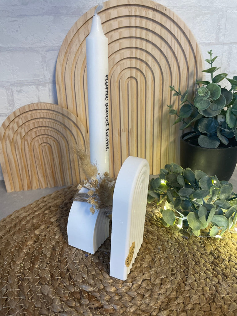 Regenbogen Deko mit Kerze – Hygge Geschenkidee in Weiß - KB Socken