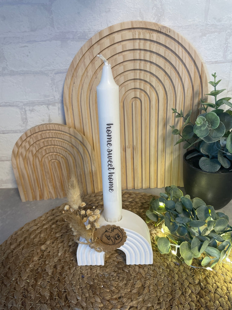 Regenbogen Deko mit Kerze – Hygge Geschenkidee in Weiß - KB Socken