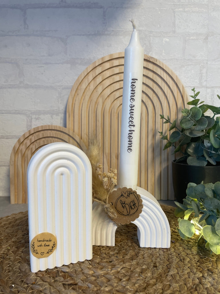 Regenbogen Deko mit Kerze – Hygge Geschenkidee in Weiß - KB Socken