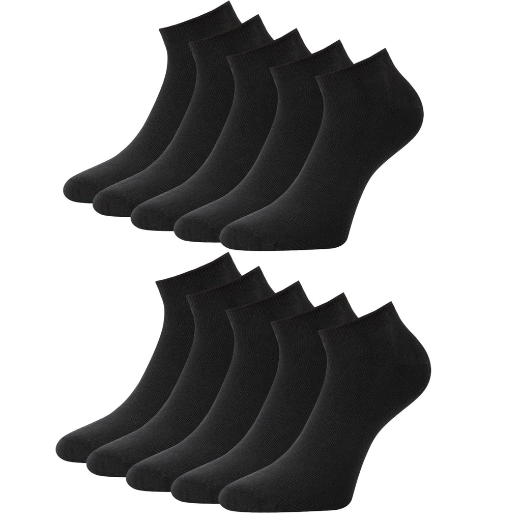Sneaker Socken Schwarz für Damen & Herren – 10 Paar | Nahtlos, bequem & atmungsaktiv - KB Socken