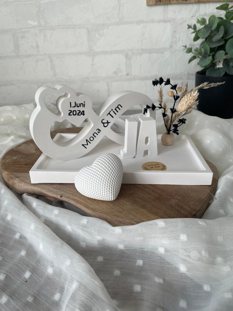 Unendlichkeitszeichen personalisiert – Geschenk für Hochzeit, Jahrestag & Liebe - KB Socken