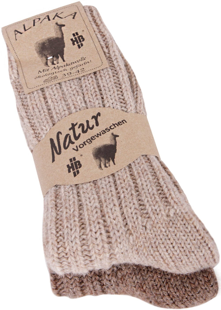 Alpaka Wollsocken dick gestrickt – 2 Paar warm & bequem - KB Socken