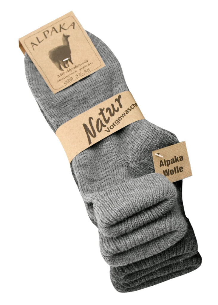 Alpakasocken mit Umschlag – Grau – 2 Paar - KB Socken
