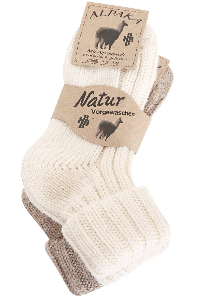 Alpakasocken mit Umschlag – weich, warm & gemütlich – 2 Paar - KB Socken