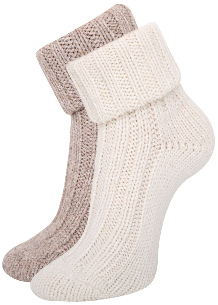 Alpakasocken mit Umschlag – weich, warm & gemütlich – 2 Paar - KB Socken