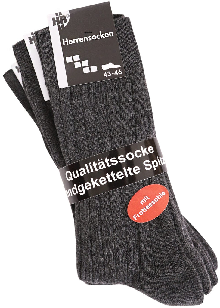Arbeitssocken mit Frotteesohle Grau - 5 Paar - KB Socken