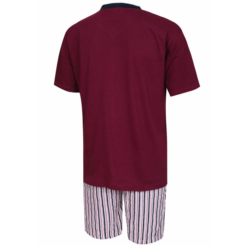Herren Kurzarm Schlafanzug Set – Rot/gestreift, Baumwolle - KB Socken