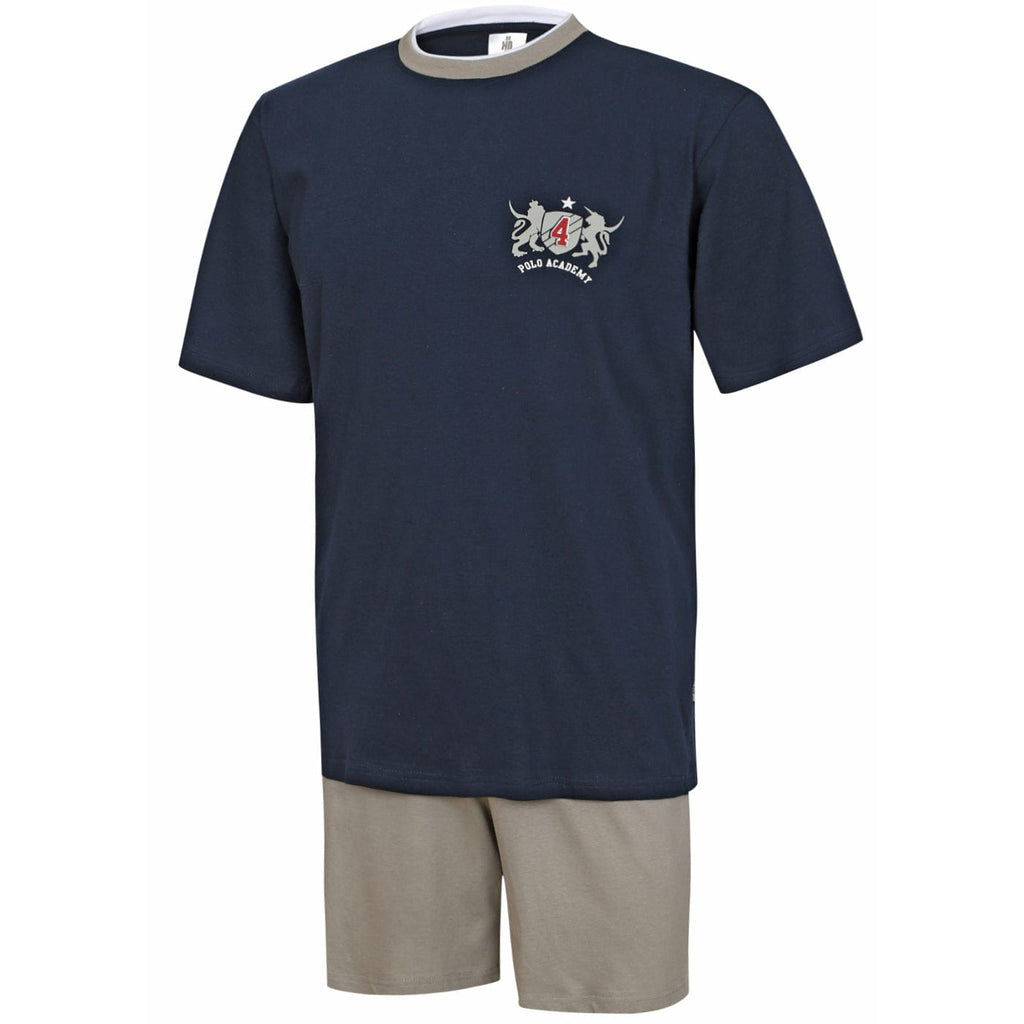 Herren Schlafanzug kurz dunkelblau – 100 % Baumwolle | KB Socken - KB Socken