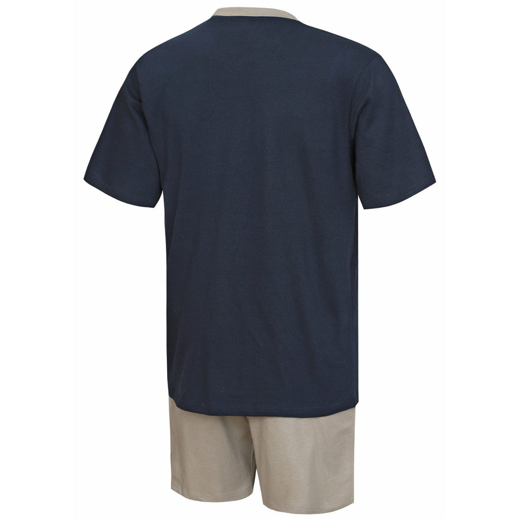 Herren Schlafanzug kurz dunkelblau – 100 % Baumwolle | KB Socken - KB Socken