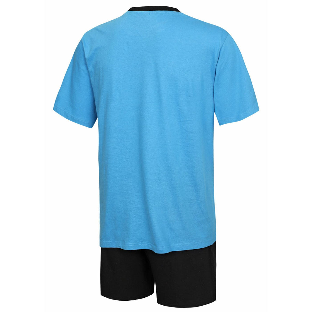 Herren Schlafanzug kurz hellblau – 100 % Baumwolle | KB Socken - KB Socken