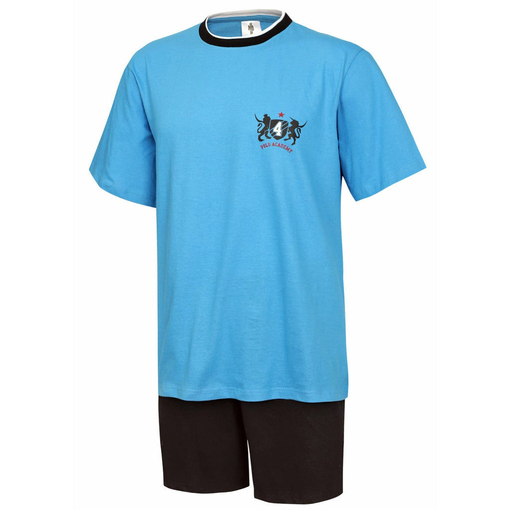 Herren Schlafanzug kurz hellblau – 100 % Baumwolle | KB Socken - KB Socken