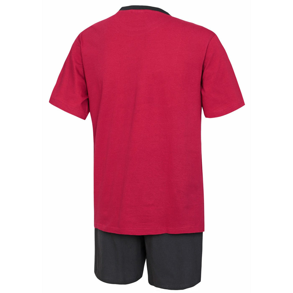 Herren Schlafanzug kurz rot – 100 % Baumwolle | KB Socken - KB Socken