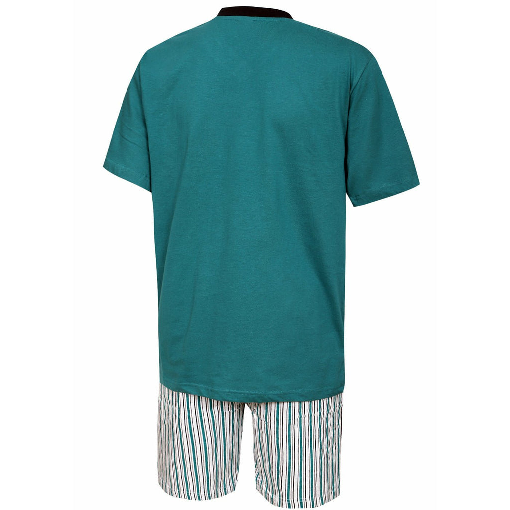 Herren Schlafanzug kurz türkis - 100% Baumwolle - KB Socken